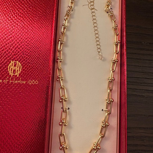 NEW House of Harlow 1960 gold chain link necklace - Picture 2 of 3